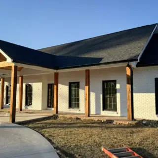 Commercial gutter installation.