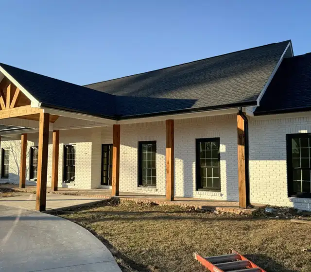 Commercial gutter installation.
