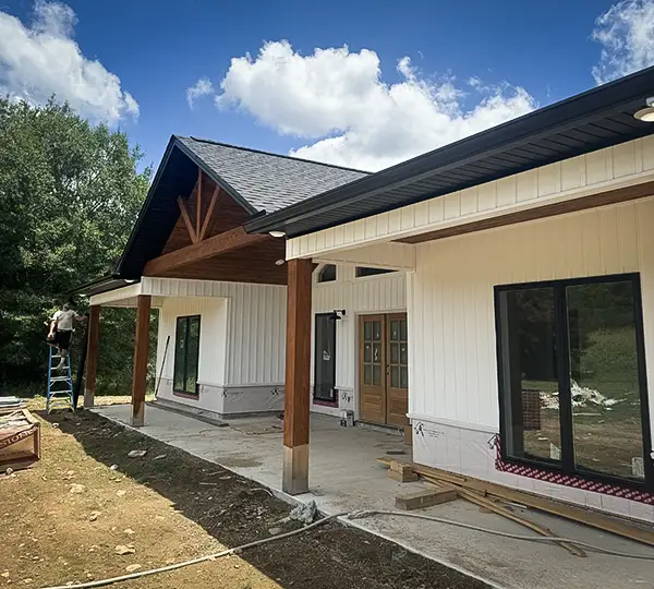 R & S Seamless Gutters installed this beautiful gutter system for a new home build.