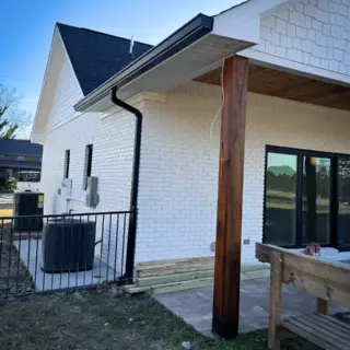 Seamless gutters installed on the side of this home.